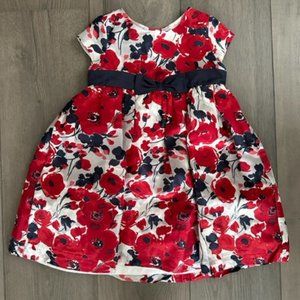 JANIE AND JACK GIRLS SILK FLORAL DRESS